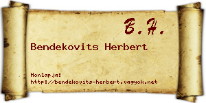 Bendekovits Herbert névjegykártya